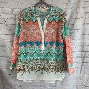 CHICO’s size large vacation vibe tropical top
